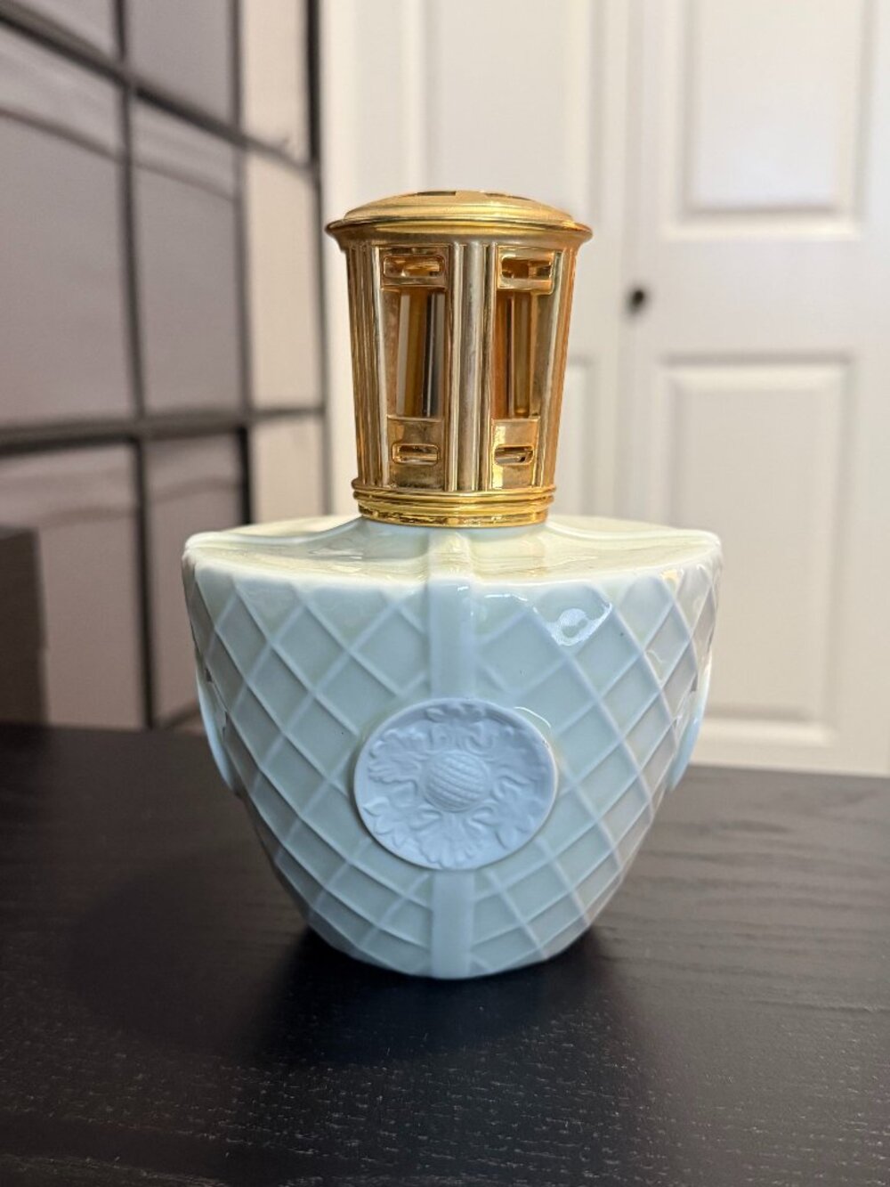 Vintage 1990s Lampe Berger x Artoria Limoges Porcelain Daisy Lattice